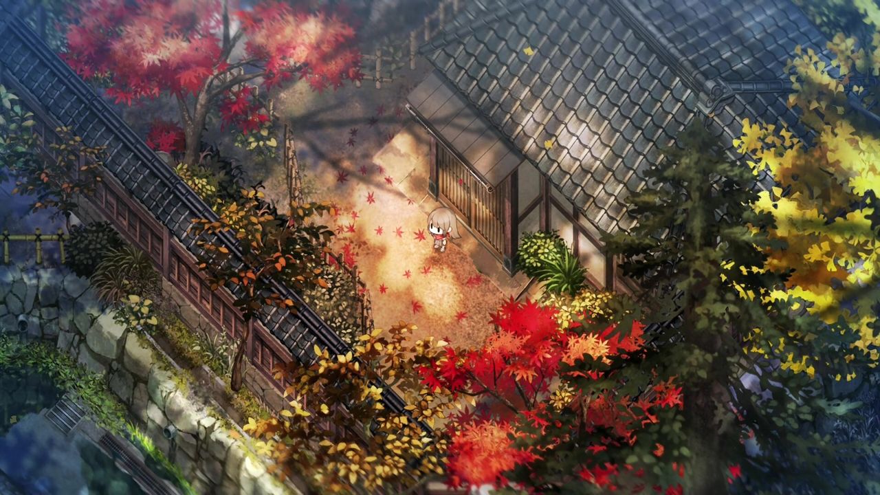 Official Village in the Shade screenshot: autumn lane in Kagatsu village